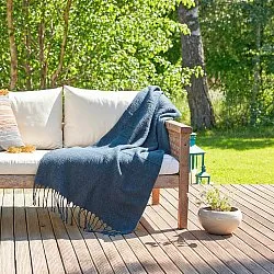 Throws - Plaid in wool mix - Samantha (blue)