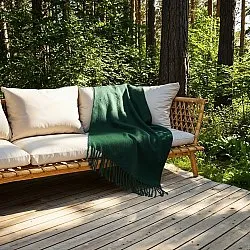 Throws - Plaid in wool mix - Samantha (green)