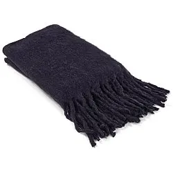 Throws - Plaid in wool mix - Samantha (black)