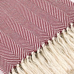 Throws - Cotton throw - Denisa Fishbone (red/white)