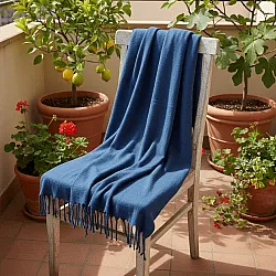 Throws - Wool blend throw - Samantha (navy blue)
