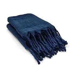 Throws - Wool blend throw - Samantha (navy blue)