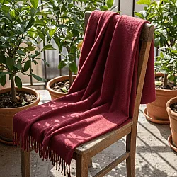 Throws - Wool blend throw - Samantha (dark red)