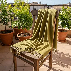 Throws - Wool blend throw - Samantha (olive green)