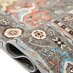 Flatweave rug - Kordava (grey/red)
