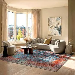 Flatweave rug - Mardin (red/blue)