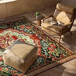 Flatweave rug - Masarida (black/multi)
