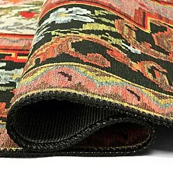 Flatweave rug - Masarida (black/multi)