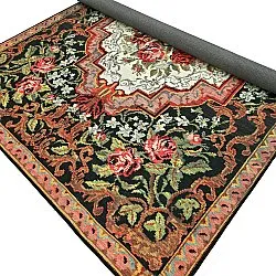 Flatweave rug - Masarida (black/multi)