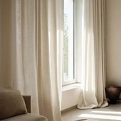 Curtains - Curtain in Linen Imitation Andrada (beige)