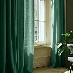 Curtains - Curtain in Linen Imitation Andrada (dark green)