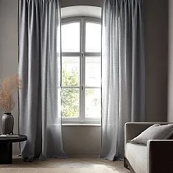 Curtains - Linen curtain Cosmina (dark gray)