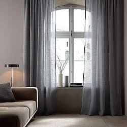 Curtains - Linen curtain Cosmina (dark gray)