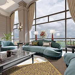 Wilton rug - Granada (brown/white/gold)