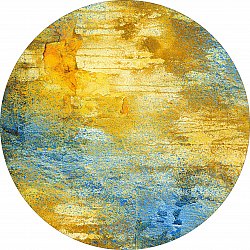 Round rug - Seia (gul-blå)