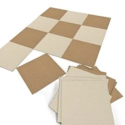 Wall-to-wall carpet - Almeria Carpet tiles 24 pcs (beige)