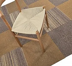 Wall-to-wall carpet - Almeria Carpet tiles 24 pcs (irregularly striped brown)