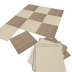 Wall-to-wall carpet - Almeria Carpet tiles 24 pcs (irregularly striped brown)