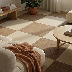 Wall-to-wall carpet - Almeria Carpet tiles 24 pcs (striped brown)