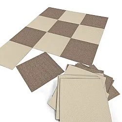 Wall-to-wall carpet - Almeria Carpet tiles 24 pcs (brown)