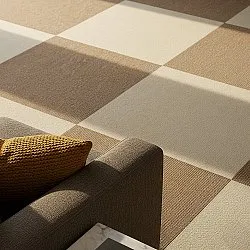 Wall-to-wall carpet - Almeria Carpet tiles 24 pcs (cream)