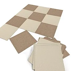 Wall-to-wall carpet - Almeria Carpet tiles 24 pcs (cream)