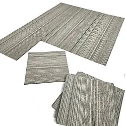 Wall-to-wall carpet - Almeria Carpet tiles 24 pcs (irregularly striped grey)