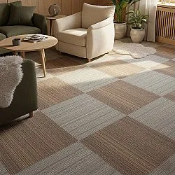Wall-to-wall carpet - Almeria Carpet tiles 24 pcs (irregularly striped grey)