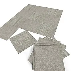 Wall-to-wall carpet - Almeria Carpet tiles 24 pcs (irregularly striped grey)