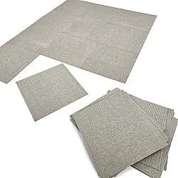 Wall-to-wall carpet - Almeria Carpet tiles 24 pcs (striped grey)