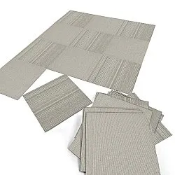 Wall-to-wall carpet - Almeria Carpet tiles 24 pcs (striped grey)