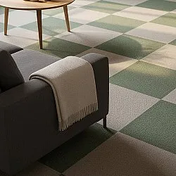Wall-to-wall carpet - Almeria Carpet tiles 24 pcs (green)