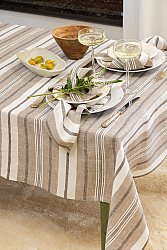 Linen tablecloth - Ilse (brown/multi)