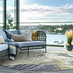 Round rug - Indoor/Outdoor Havana (navy/multi)