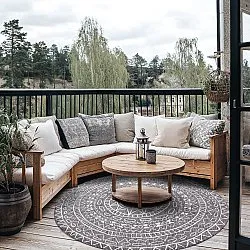 Round rug - Brussels Diamond (grey)
