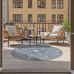 Round rug - Brussels Swirl (blue)