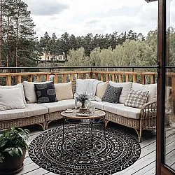 Round rug - Brussels Diamond (black)