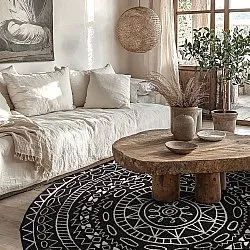 Round rug - Brussels Diamond (black)