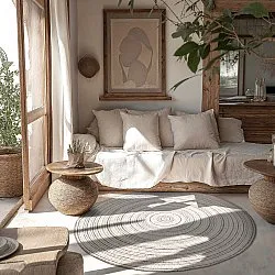 Round rug - Brussels Weave (grey)
