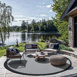 Round rug - Sortelha (black)