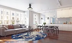 Round rug - Temima (blue)
