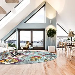 Round rug - Misare (blue/multi)