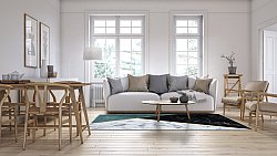 Wilton rug - Savino (black/white/green)