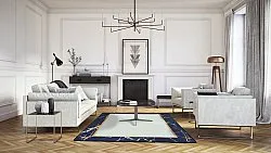 Wilton rug - Cerasia (navy/white/gold)