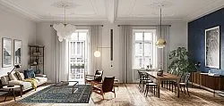 Wilton rug - Vinadio (blue/gold)