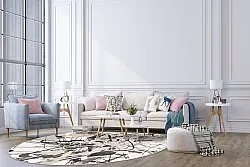 Round rug - Lawrance (grey/white)