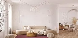 Round cotton rug - Billie (burgundy)