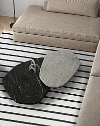 Cotton rug - Helle (offwhite/black)