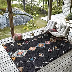 Shaggy rugs - Marden Natural Cotton Shaggy (black/multi)