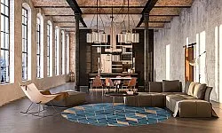 Round rug - Brigooda (light blue)